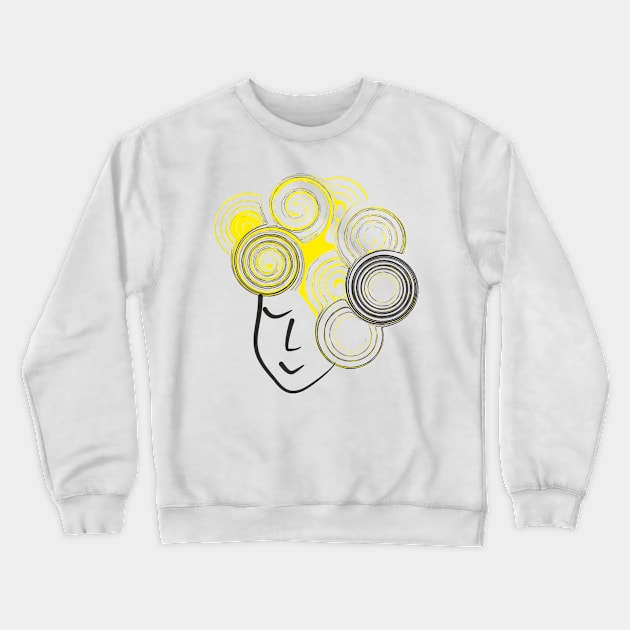 Curly haired girl Crewneck Sweatshirt by Evgeniya